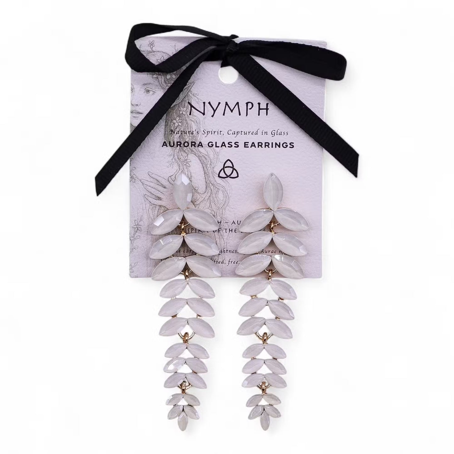 Pearl Vintage Glass Long Drop Earrings – Spirit of the Breeze