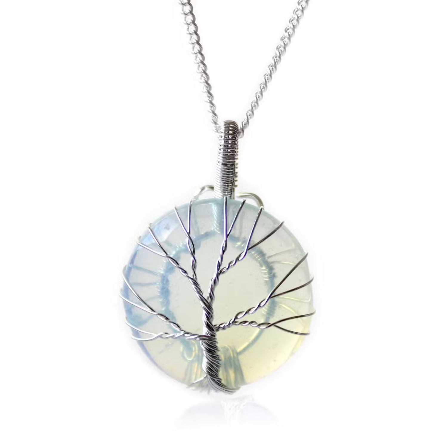 Tree of Life Necklace – Opalite Gemstone Pendant