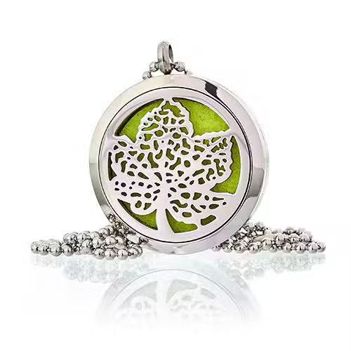 Aromatherapy Diffuser Stainless Steel Necklace – Leaf