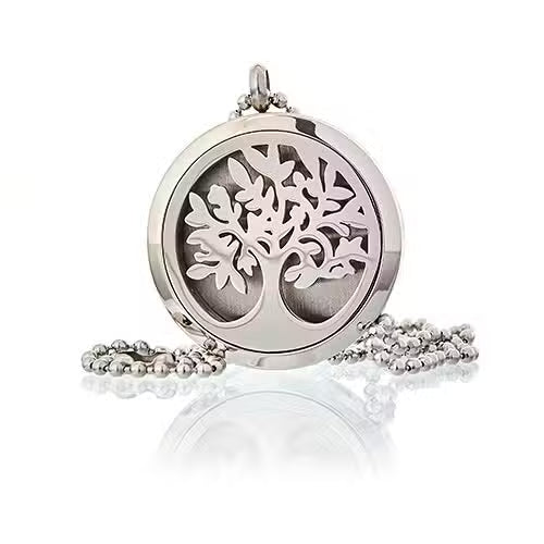 Aromatherapy Diffuser Stainless Steel Necklace – Tree of Life