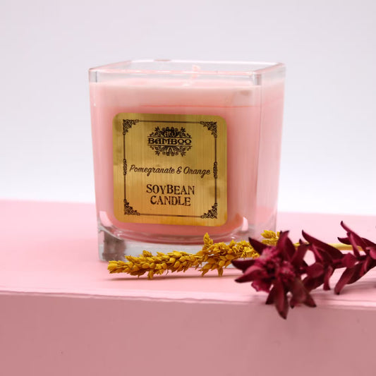 Orange & Pomegranite Aromatherapy Soy Candle – 30–35hr Burn