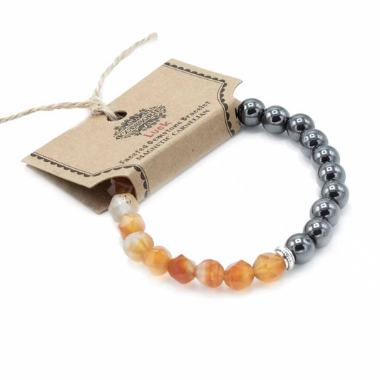 Faceted Carnelian Gemstone Bracelet – Magnetic Healing Bracelet