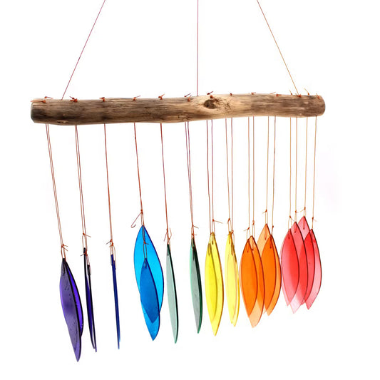 Tinkling Rainbows - Recycled Glass & Driftwood Wind Chimes