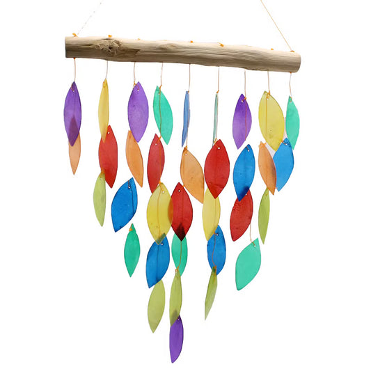 Rainbow Leaves – Driftwood & Capiz Wind Chime